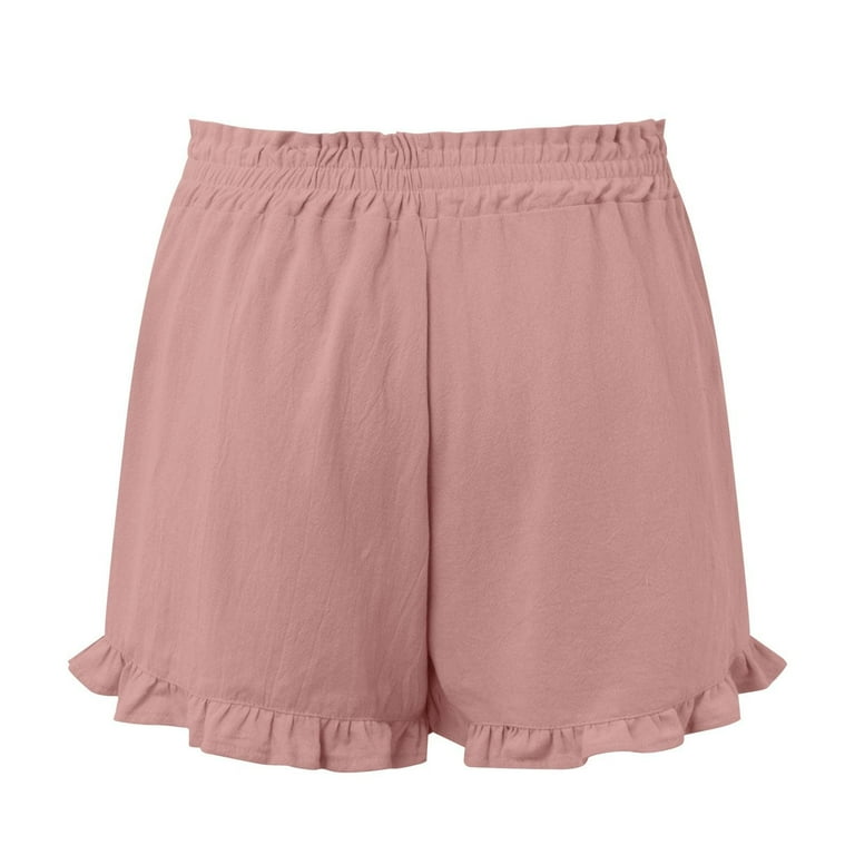 Ruffle hem pajama shorts hotsell