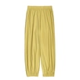 thumbnail image 4 of DHFJKG Linen Pants Women Joggers Elastic Waist Loose Fit Ankle-Tied Pants Lightweight Beach Vacation Loungewear Trousers, 4 of 4