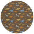 thumbnail image 2 of Addison Rugs Chantille Indoor/Outdoor Transitional Kids Chocolate Machine Washable Round Rug, 8' x 8', 2 of 7