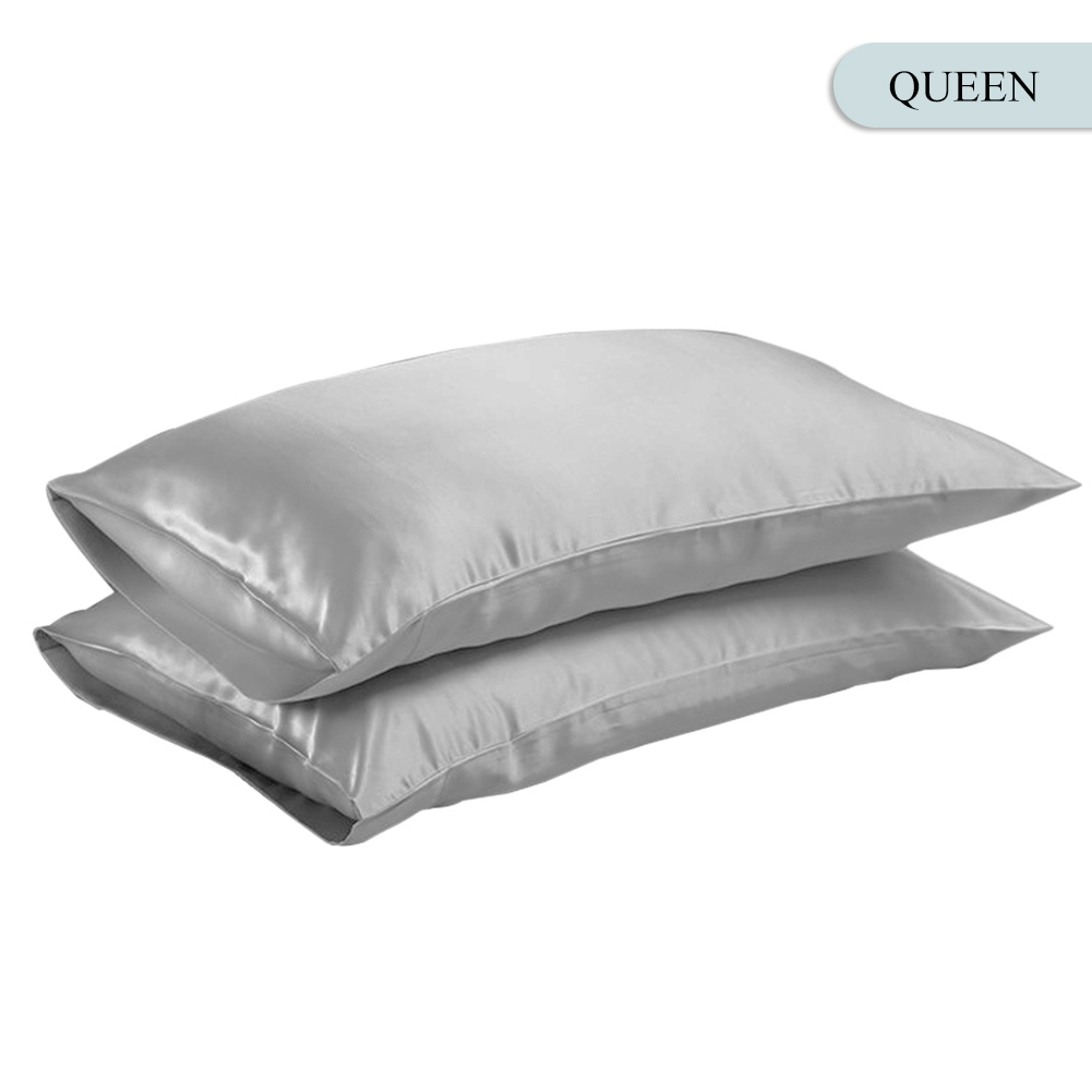 Queen/KING Silky Satin Pillow Case Bedding Pillowcase Smooth Home