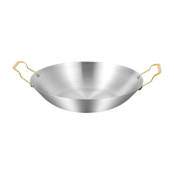Olla/sartén doméstica práctica con doble asa, fácil de limpiar, de acero inoxidable. 30 cm
