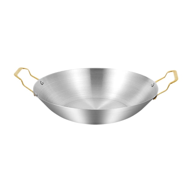 Olla/sartén doméstica práctica con doble asa, fácil de limpiar, de acero inoxidable. 30 cm