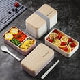 thumbnail image 1 of Iumwxz Lunch Box Lunch Bag Microwave Lunch Box Japanese Wood Bento Box 2 Layer Container Storage New Bento Box White Plastic New Year Savings, 1 of 3