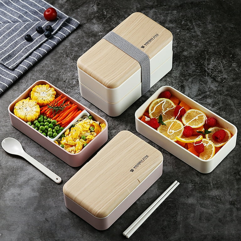 Wovilon Bento Box Stainless Steel Lunch Box Student Insulation Work Lunch  Box Double-Layer Portable Large-Capacity Multi-Layer Lunch Box