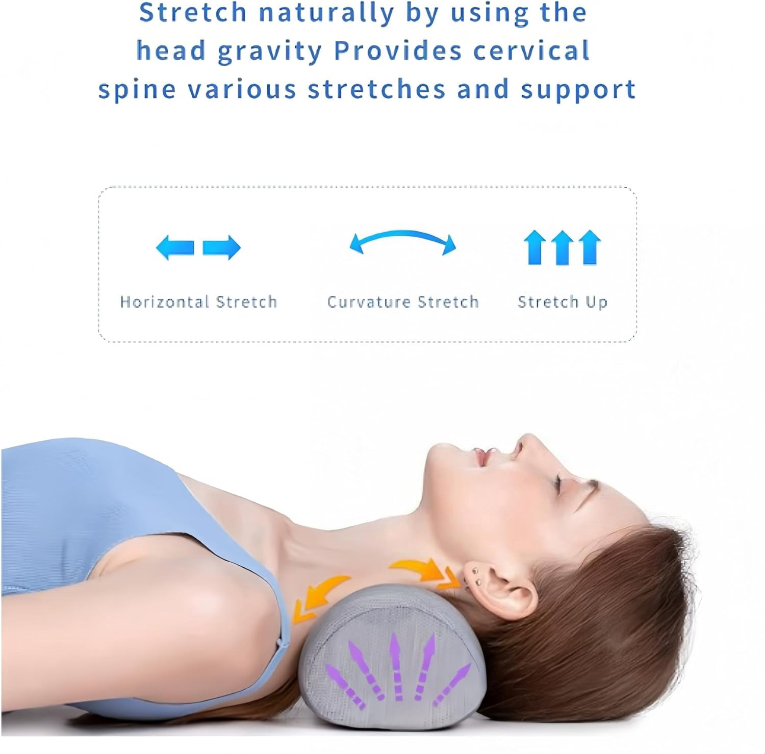 Poalid Neck Support Pillow for Relieving Neck Pain, Cervical Traction Device for Muscle Therapy and Tension Relief, Contour Support Shoulder Pain Reliever, Gray