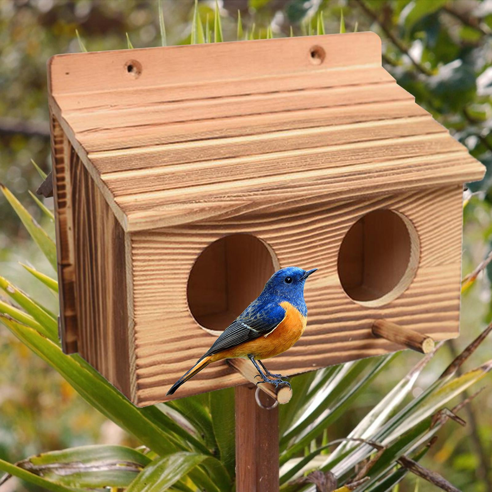 Bird nesting box C*reative Made of durable Finch Wren wood window Mount  Useful 