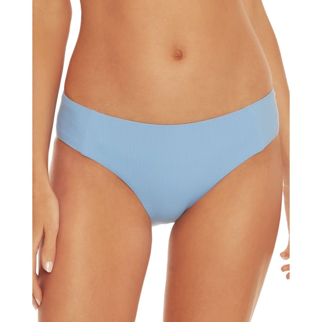 Becca by Rebecca Virtue Women’s American Rib Tab Side Bikini Bottom, Blue, X-Large