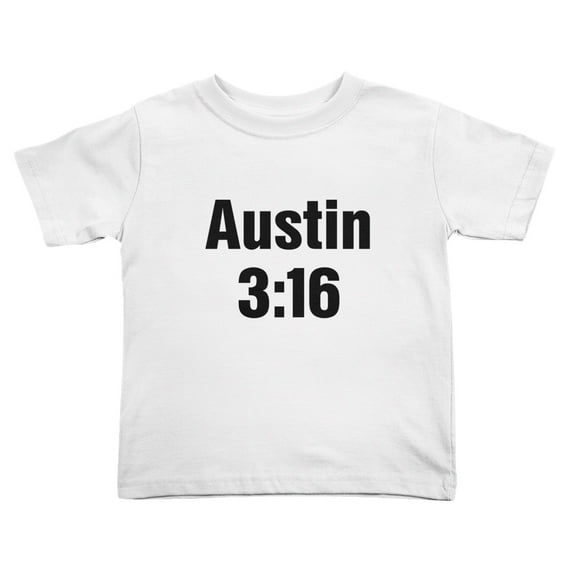 Austin 3:16 Boys Short Sleeve Funny Toddler T Shirts for Boys Girls (White, 4T)