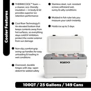 Igloo 100 QT Latitude Marine Ultra Hard-Sided Cooler, White and Moonscape Gray