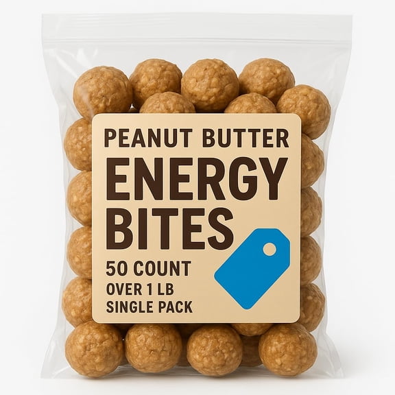 Buy Energy Bites Peanut Butter Flavor – 50 Count Pack (Over 1 LB) – Healthy High Protein Snack for On-The-Go, Natural Ingredients, Perfect for Breakfast, Lunch, or Snack, Great for Kids and Adults 10
