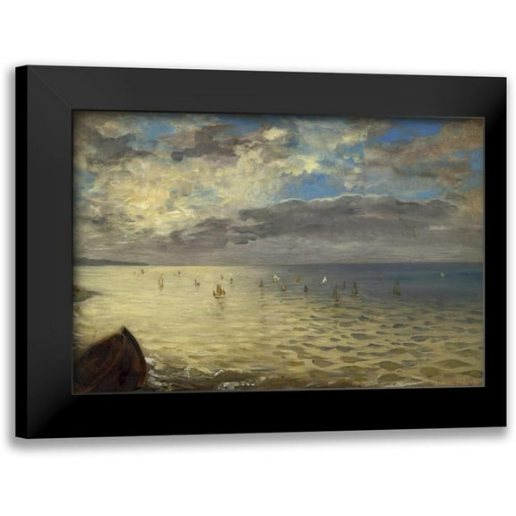 Delacroix, Eugene 14x11 Black Modern Framed Museum Art Print Titled - The Dieppe Sea