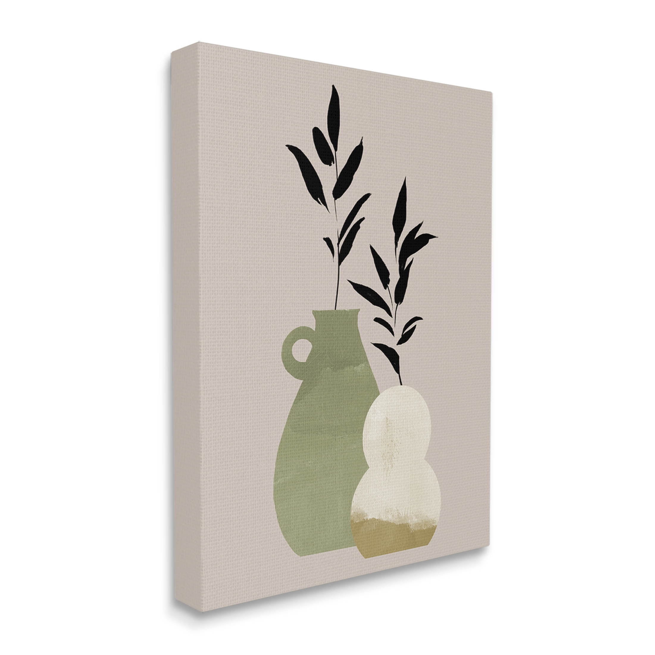 Stupell Industries Modern Plant Vase Leaves Graphic Art Gallery Wrapped Canvas Print Wall Art, Design by Jacob Green
