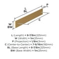 thumbnail image 5 of Amerock Ladera 7-9/16 inch (192mm) Center-to-Center Rectangle Champagne Bronze Cabinet Pull Backplate, 5 of 6
