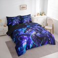 thumbnail image 2 of Feelyou Lightning Dragon Bedding Comforter Set for Kids Boys Girls, Circuit Animal Full Bedding Set, Purple Blue, Black Reversible, 7-Piece, 2 of 7