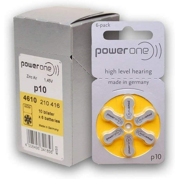 PowerOne Size 10 Hearing Aid Batteries 60-Pack