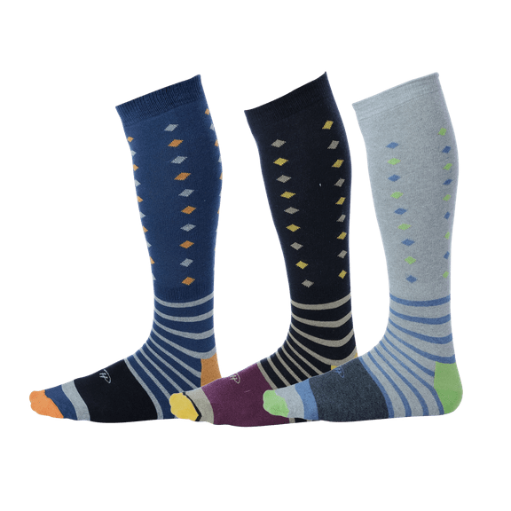 Pierre Henry Over the Calf Socks for Men (3 pairs) | Cotton Over the Calf Dress Socks