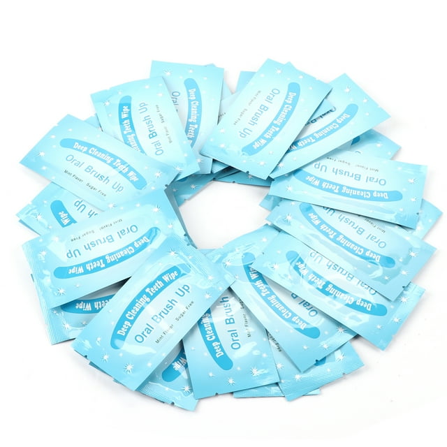 50 toallitas para limpieza dental, herramienta de limpieza bucal profunda.