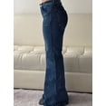 thumbnail image 4 of EMMIOL Women's High Waist Slim Fit Flare Jeans Y2K 90s Bell Bottoms Vintage Washed Denim for Casual,Streetwear, 4 of 7