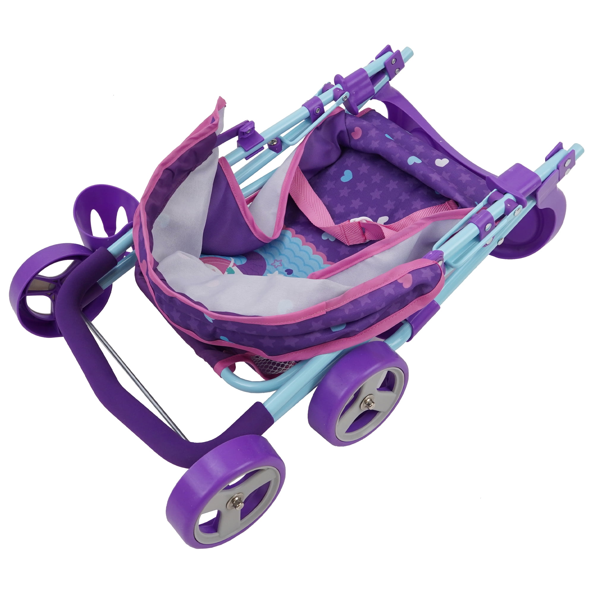 509 Mermaid Doll Stroller - Canopy & Cup Holder, Easy Fold Storage & Travel, Fits Dolls up to 21", Ages 3+
