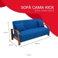 thumbnail image 3 of SofáCamaSCE-237 Brazos Madera, Atlas del Descanso Color Azul, 3 of 8