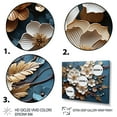 thumbnail image 4 of Designart "Golden Branches Blue and White Orchid Tree V" Extra Large Floral Framed Wall Art - Modern Farmhouse Gold Abstract Floral Hallway Framed Wall Art Decor, 4 of 7