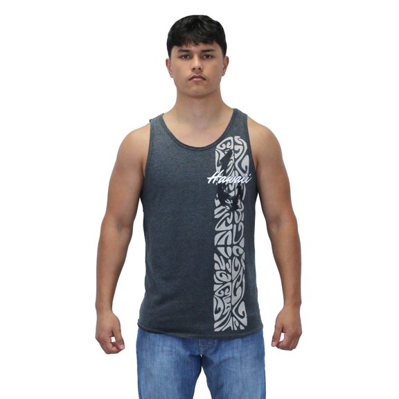 Men's Tank Top: Fish Hook-Gray Small