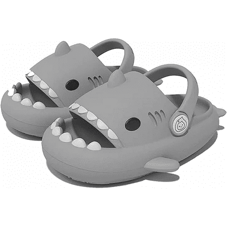 

Rush Boys Girl Cloud Shark Slides Non-Slip Novelty Open Toe Sandals Extremely Comfy Cushioned Thick Sole Cute Cartoon Shower Slippers Indoor & Outdoor Light Grey 2 Size: 190 S715