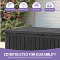 thumbnail image 3 of Dextrus 180 Gallon XL Resin Deck Box, Black Waterproof Lockable Outdoor Storage Box with Removable Divider, Large Patio Organizer for Cushions, Garden Tools, Sports Gear and Pool Supplies, 3 of 9