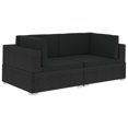 thumbnail image 2 of vidaXL Chaises d'Angle Sectionnelles 2 Pcs avec Coussins Poly Rotin Noir, 2 of 5