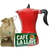 Cuban Coffee Maker 3 to 6 Cups Includes One Pack 10 oz Delicious Cafe La Llave