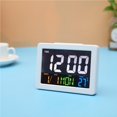 thumbnail image 2 of Naiovety Digital LED mesita de noche reloj despertador pantalla calendario temperatura LCD reloj electrónico temperatura despertador estudiante Decoración del hogar Negro Naiovety HA024111-02, 2 of 5