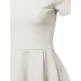 thumbnail image 4 of SSOULM Women's Classic Stretchy Short Sleeve Flare Peplum Blouse Top (S-3X). Made In U.S.A, 4 of 4