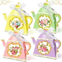 12-Piece Teapot-shaped Holiday Gift Box Set - Multi-color Optional with Ribbon Bow for Party Wedding Decoration Boxes