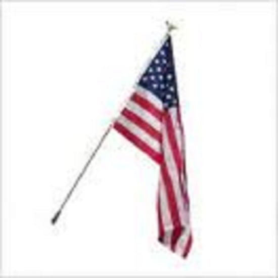 MADE IN USA American Flag Pole Set 2' x 3' Poly Cotton Eagle Walmart