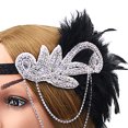 thumbnail image 4 of Coofit Party Headpiece Creative Bead Faux Feather Flapper Headpiece Party Headband, 4 of 8