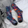 thumbnail image 5 of KLL Tropical Flower Print Cool Socks Men's Women's Crew Socks Funny Crazy Novelty Stockings, 5 of 6