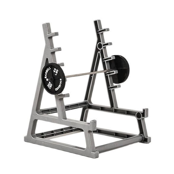 Soporte para sentadillas, minisoporte para barra de escritorio, organizador de lápices con temática de gimnasio, con barras y pesas para entusiastas del fitness y levantamiento de pesas.