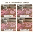 thumbnail image 7 of ODIKA 9'x12' Pink Brown Warm Floral Mid-Century Washable Area Rug Retro Blooming Pot Design with Flowing Shapes for Great Room, Indoor Concept, Large Living Low Pile, Flatwoven, 7 of 7
