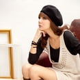 thumbnail image 3 of NUZYZ Classic Solid Color Winter French Style Beret Artist Hat Casual Women Cap Gift, 3 of 8