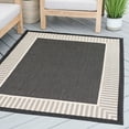 thumbnail image 6 of 8ft Round Water Resistant, Large Indoor Outdoor Rugs for Patios, Front Door Entry, Entryway, Deck, Porch, Balcony | Outside Area Rug for Patio | Black, Striped Border | Size: 7'10'' Round, 6 of 6