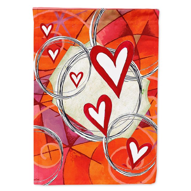 "Caroline's Treasures PJC1038GF Bandera del día de San Valentín del círculo de amor, pequeña, multicolor" Caroline's Treasures PJC1038GF