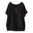 thumbnail image 3 of Women Linen Shirt Peasant Tops For Women Gauze Shirts For Women Boho Peasant Gauze Blouses Summer Blouses For Women Loose Fit Tee Shirt Women Gauze Tunic Tops For Women Black L, 3 of 9