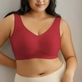 thumbnail image 2 of Annhoo Seamless Bras for Women Plus Size Full Coverage Gathered Bras Comfortable Wireless Bralettes with Supportive, 2 of 8