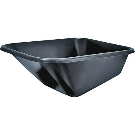 MintCraft 33637 Wheelbarrow Two Wheel Tray, 8 cu-ft Capacity, 4 mm T, Poly, Black