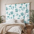 thumbnail image 3 of Turquoise Coastal Large Tapestry for Bedroom Wall Hanging Tapestry, Nautical Starfish Jellyfish Rudder Ceiling Backdrop Tapestries Poster Blanket Wall Decor for Teens Room Living Room Dorm 86" x 104", 3 of 8
