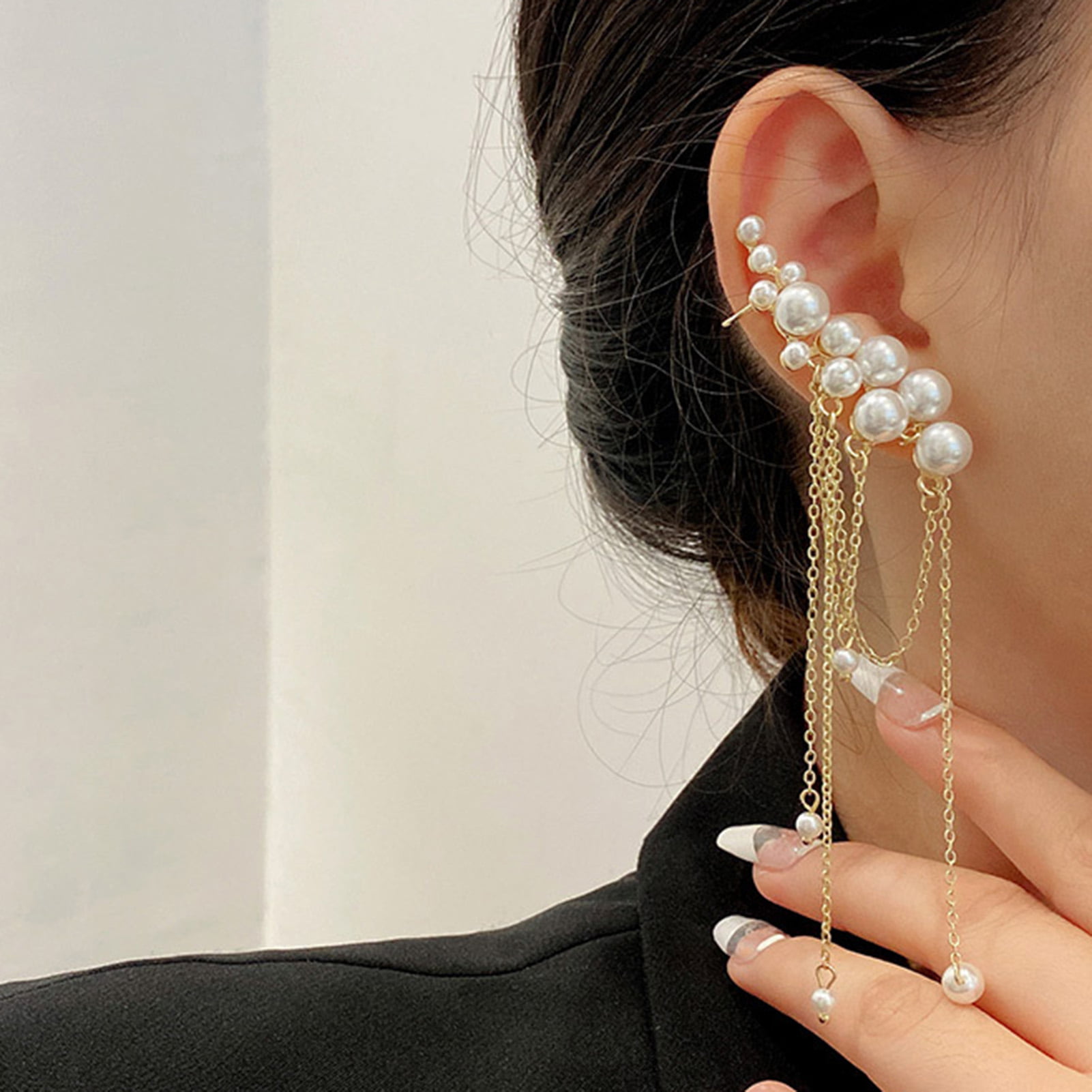1 Pairs Popular Simulated Pearl Jewelry For Women Earrings Ear Cuff Earrings