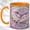 Orange, variant on Pastel Bat Coffee Mug, Crescent Floral Mug, Ceramic 11 oz