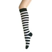 Zebra Stripes Knee High Tube Women and  Girls Multi-Occasion Socks In Black With White Color