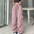 thumbnail image 2 of Ayfxijin Cargo&nbsp;Pants&nbsp;Women，Women's Casual Travel Hiking&nbsp;Pants Cowboy Pocket Straight Cylinder Overalls Solid Color, 2 of 6