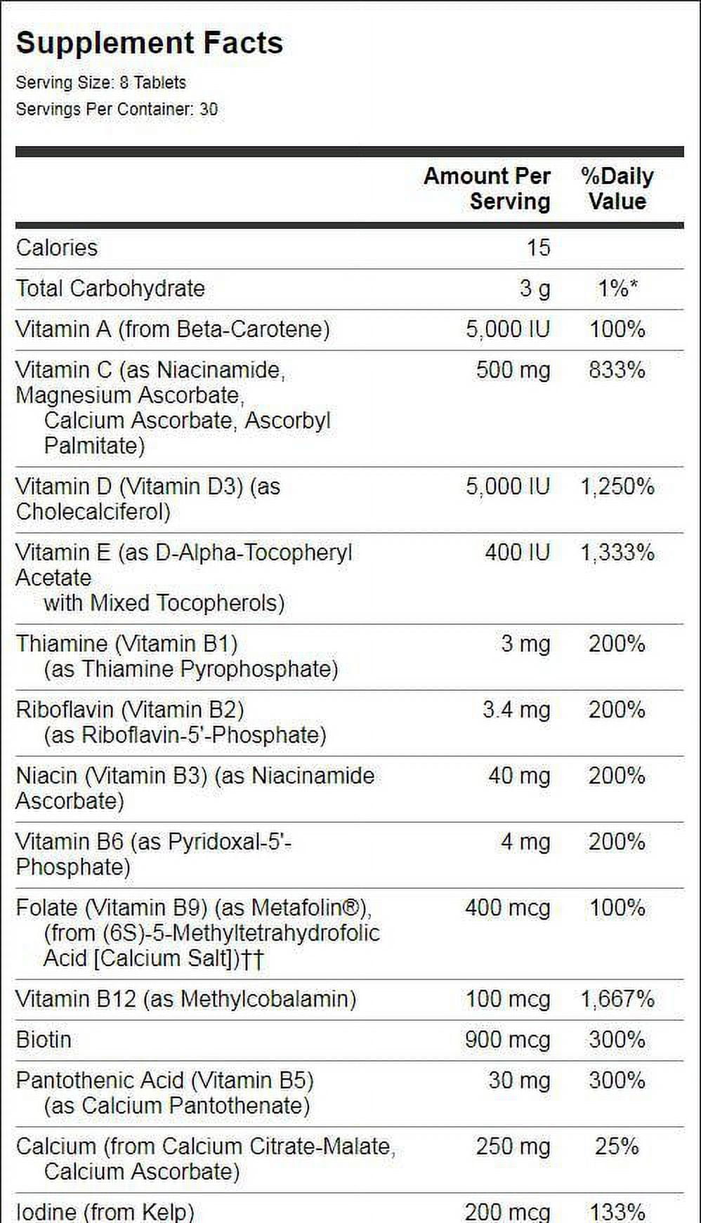 Dr. Mercola Whole-Food Complex with Added Multivitamin Plus Vital Minerals, 30 Servings (240 Tablets), Dietary Supplement, Supports Overall Health